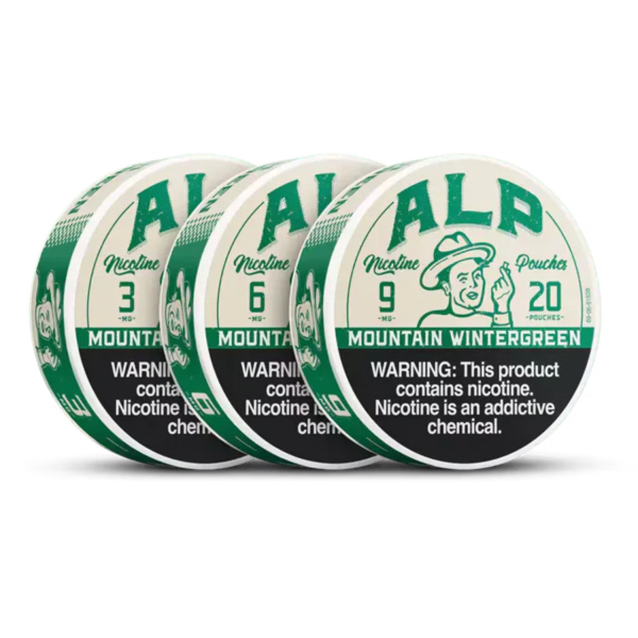 ALP Nicotine Pouches - Mountain Wintergreen 3mg, 6mg, and 9mg