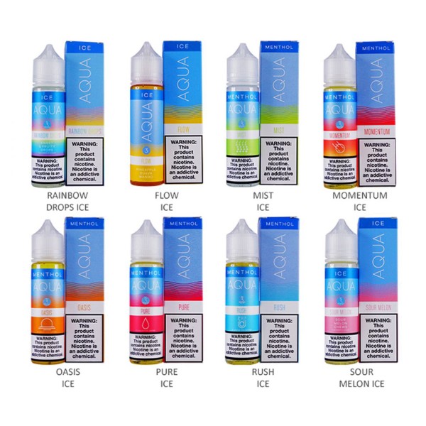 Aqua 60ML Vape Juice by Marina Vape Best Flavors Drops Flow Mist Oasis Pure Swell