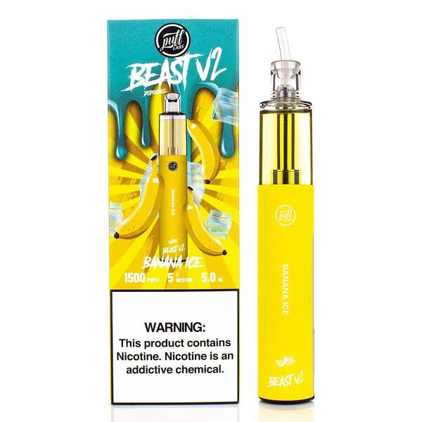 Best Deal Puff Beast V2 Disposable Vape 5mL 10 Pack - Banana Ice