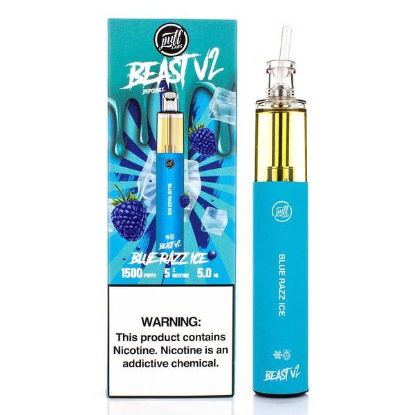 Best Deal Puff Beast V2 Disposable Vape 5mL 10 Pack - Blue Razz Ice