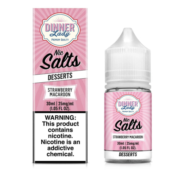 Dinner Lady Desserts Nic Salt 30mL E-Juice Strawberry Macaroon