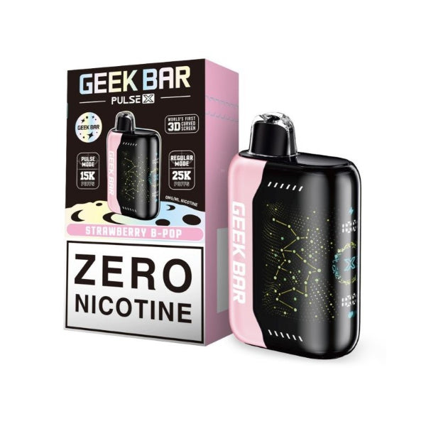 Geek Bar Pulse X 25,000 Puffs ZERO Nicotine Disposable Strawberry B-Pop