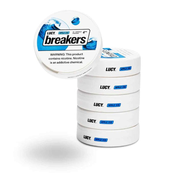 Best Deal Lucy Breakers Nicotine Capsule Pouches (15ct Can) (5 Can Pack) Apple Ice 4mg