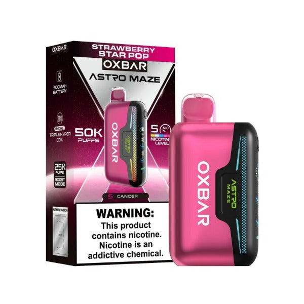 Best Deal OXBAR Astro Maze 50,000 Puffs Disposable Vape - Strawberry Star Pop
