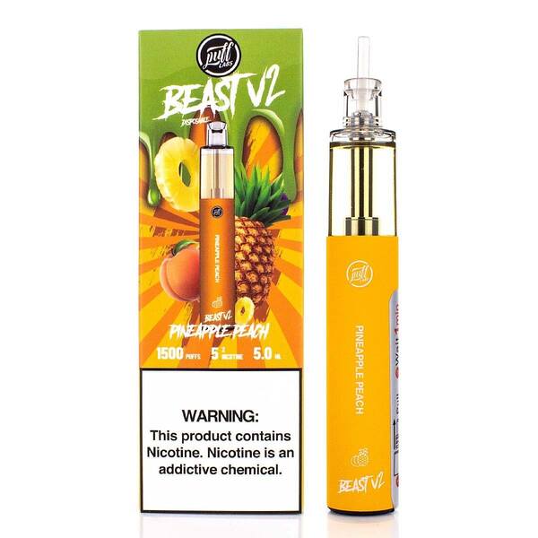 Best Deal Puff Beast V2 Disposable Vape 5mL 10 Pack - Pieapple Peach
