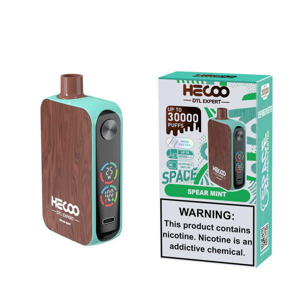 Best Deal HECOO Space DTL Expert 30,000 Puffs Disposable Vape 20mL 5 Pack - Spear Mint