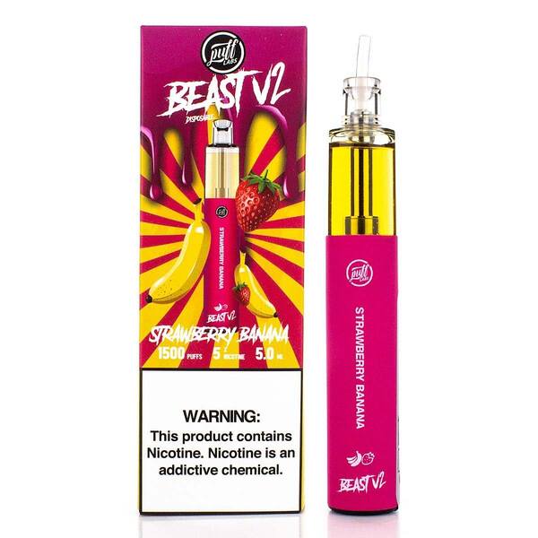 Best Deal Puff Beast V2 Disposable Vape 5mL 10 Pack - Strawberry Banana