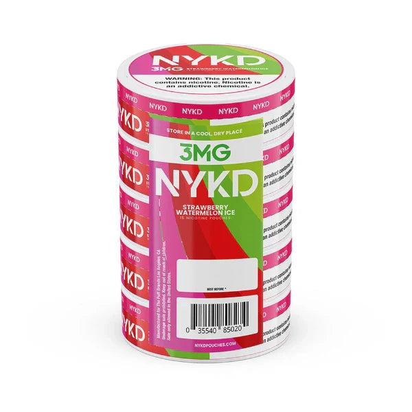 Best Deal NYKD Nicotine Pouches 20ct Can (5 Pack) Strawberry Watermelon Ice