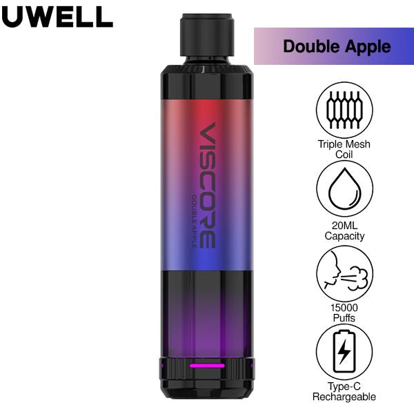 Uwell Viscore Tri15000 Disposable Vape Double Apple