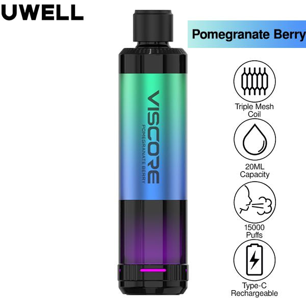 Uwell Viscore Tri15000 Disposable Vape Pomegranate Berry