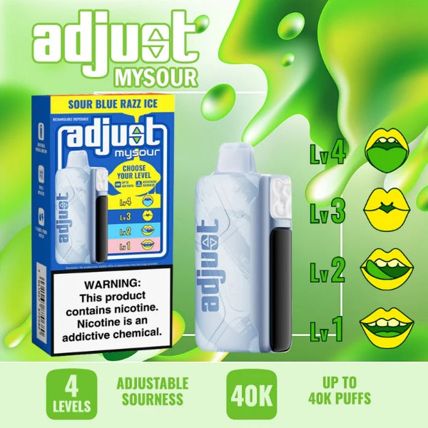 Best Deal Adjust MySour 40,000 Puffs Disposable - Sour Blue Razz Ice