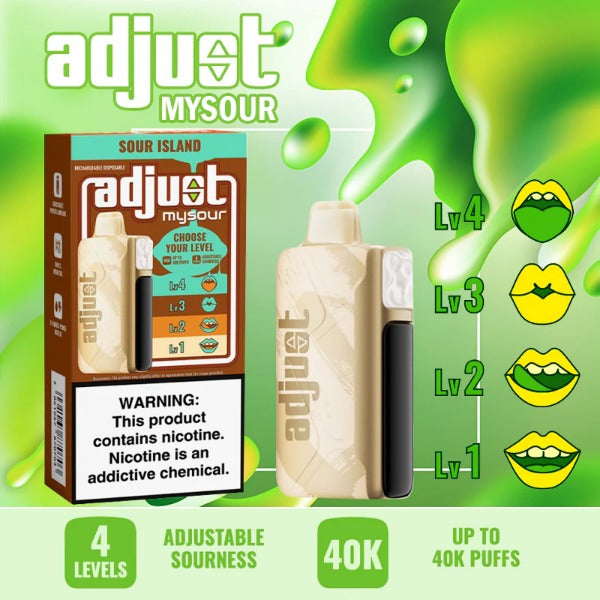 Best Deal Adjust MySour 40,000 Puffs Disposable - Sour Island