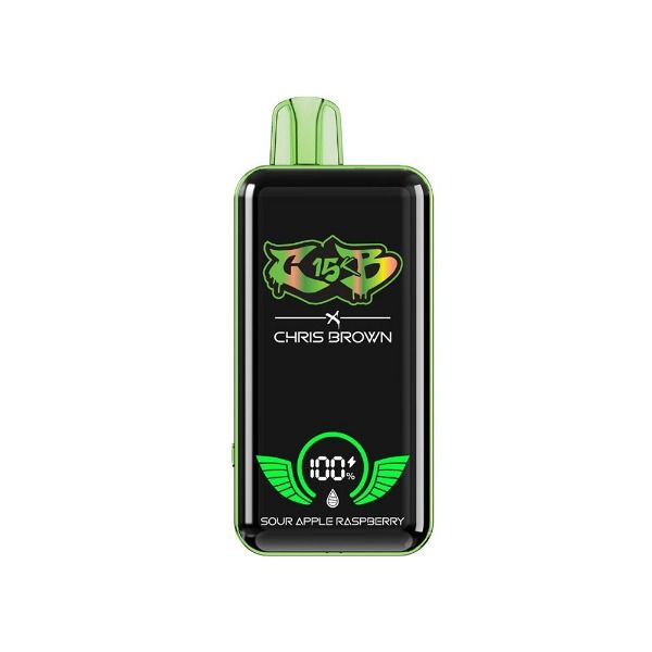Best Deal Chris Brown CB15K Rechargeable Disposable Vape 15mL Sour Apple Raspberry