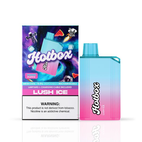 Puff HotBox 7500 Puffs Disposable Vape 16mL 5 Pack Best Flavor Lush Ice