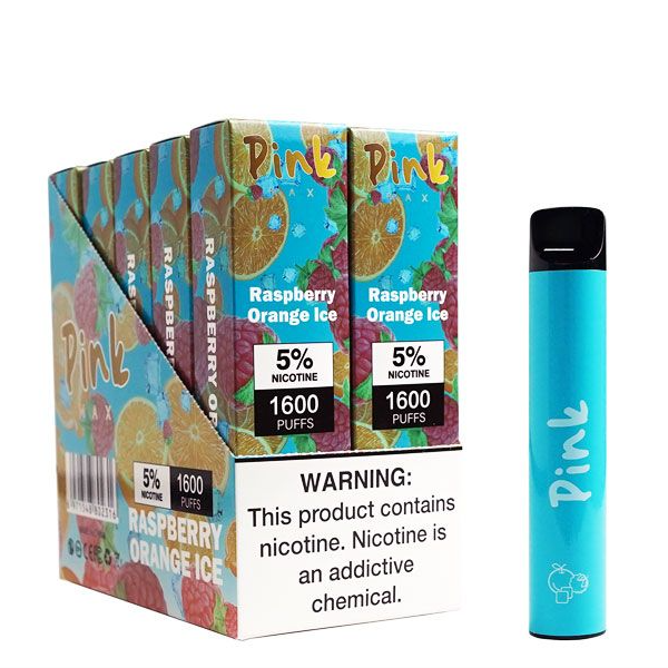 Pink Max Disposables Vape 5mL 10 Pack Best Flavor Raspberry Orange Ice