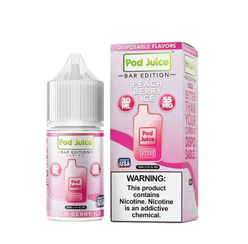Pod Juice Salt PJ5000 - Peach Berry Ice - 30ml