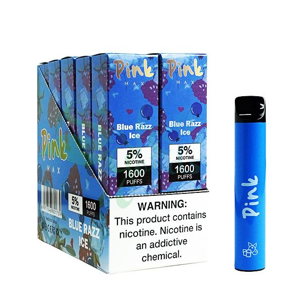 Pink Max Disposables Vape 5mL 10 Pack Best Flavor Blue Razz Ice