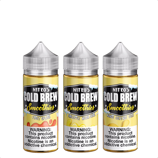 Nitro’s Cold Brew Smoothies Vape Juice 100mL Best Flavors Fruit Splash Pineapple Melon Swirl Mango Coconut Swirl