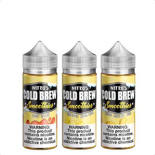 Nitro’s Cold Brew Smoothies Vape Juice 100mL Best Flavors Fruit Splash Pineapple Melon Swirl Mango Coconut Swirl