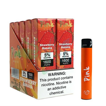 Pink Max Disposables Vape 5mL 10 Pack Best Flavor Strawberry Banana