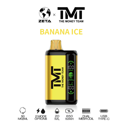 Best Deal TMT by Floyd Mayweather 15,000 Puffs Disposable Vape 20mL Banana Ice