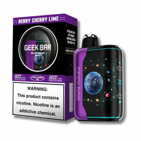 GeekBar Pulse X Platinum Edition 25,000 Puffs Disposable 18mL Best Flavor Berry Cherry Lime