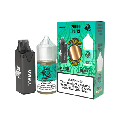 Uwell V6 Pod Kit + Zen Haus Salt 30mL Bundle Black/Serenity 50mg