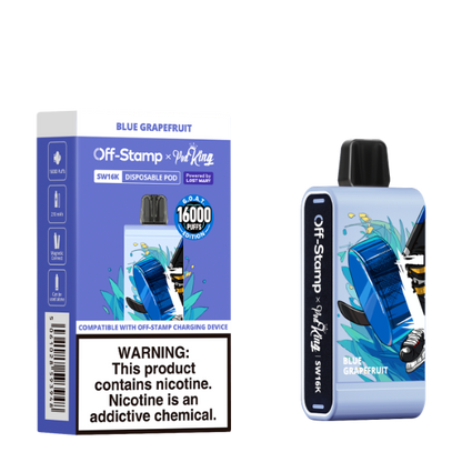 Best Deal Off-Stamp x Pod King SW16000 Disposable Vape 17mL - Blue Grapefruit