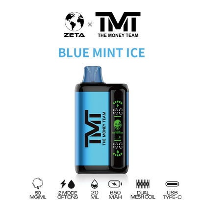 Best Deal TMT by Floyd Mayweather 15,000 Puffs Disposable Vape 20mL Blue Mint Ice