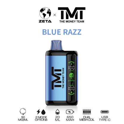 Best Deal TMT by Floyd Mayweather 15,000 Puffs Disposable Vape 20mL Blue Razz 