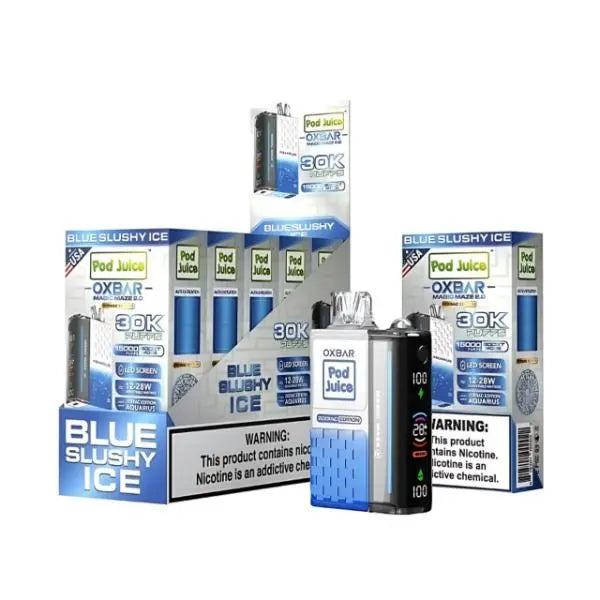 Best Deal Pod Juice x OXBAR Magic Maze 2 30k Puffs Rechargeable Disposable Vape 13mL Blue Slushy Ice