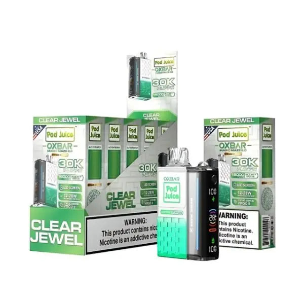Best Deal Pod Juice x OXBAR Magic Maze 2 30k Puffs Rechargeable Disposable Vape 13mL Clear Jewel
