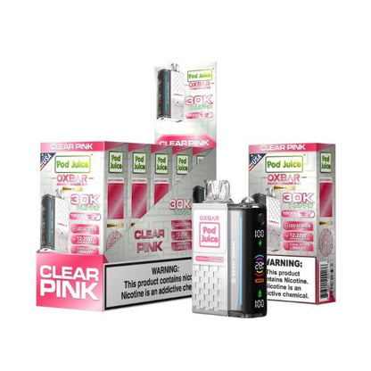 Best Deal Pod Juice x OXBAR Magic Maze 2 30k Puffs Rechargeable Disposable Vape 13mL Clear Pink