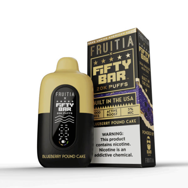 Fifty Bar Fruitia Disposable 20000 Puffs Blueberry Pound Cake