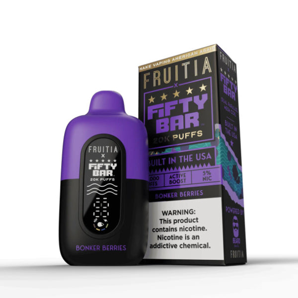 Fifty Bar Fruitia Disposable 20000 Puffs Bonker Berries
