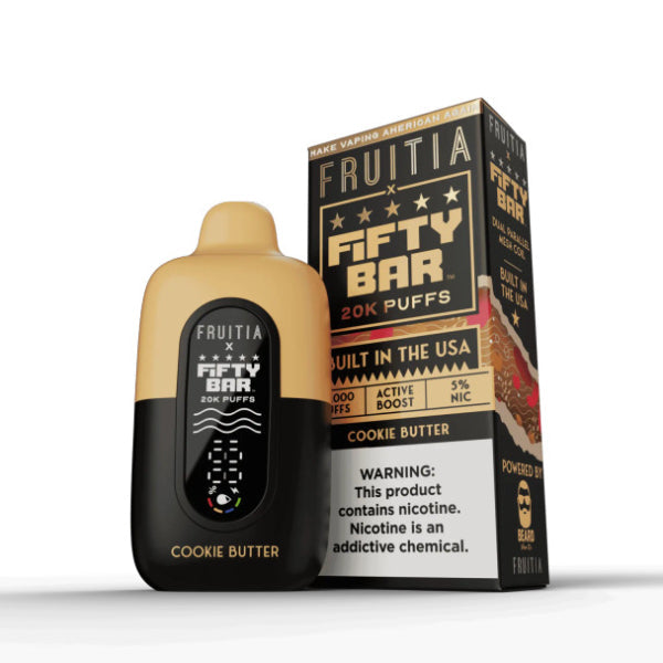 Fifty Bar Fruitia Disposable 20000 Puffs Cookie Butter