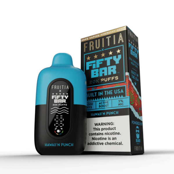 Fifty Bar Fruitia Disposable 20000 Puffs Hawaii'n Punch