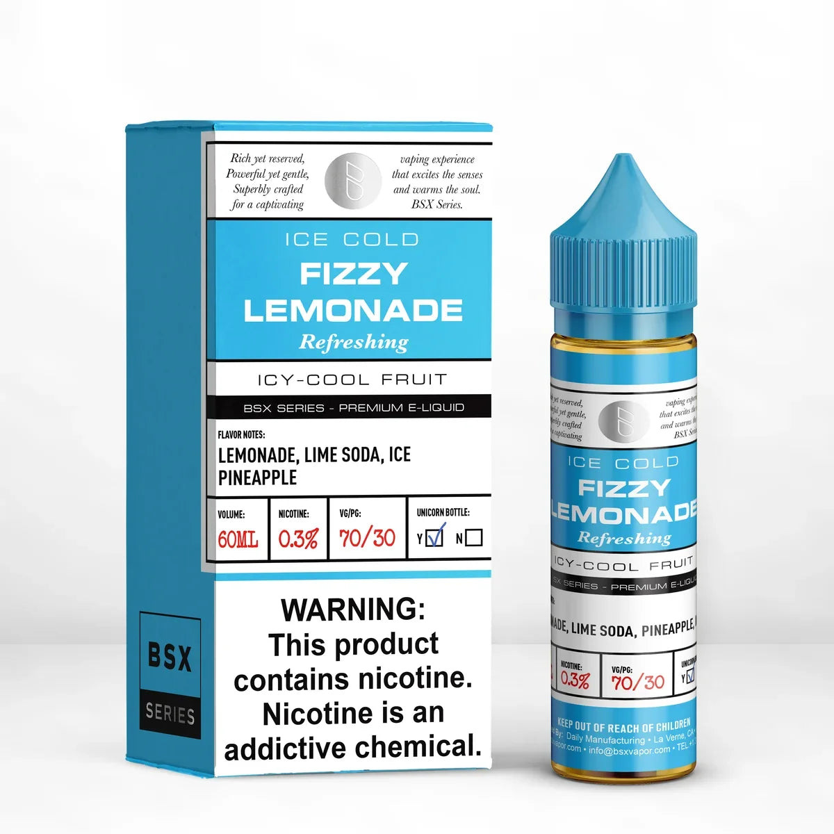 BSX Vapor E-Liquid - Fizzy Lemonade - 60ml