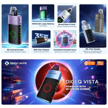 GeekVape Digi-Q Vista Pod System Kit Features
