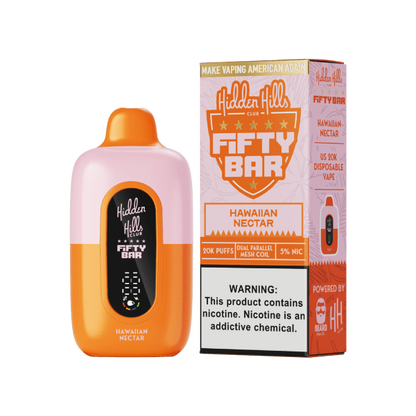 Best Deal Hidden Hills x Fifty Bar 20K Disposable Vape Hawaiian Nectar