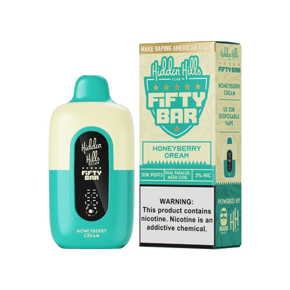 Best Deal Hidden Hills x Fifty Bar 20K Disposable Vape HoneyBerry Cream