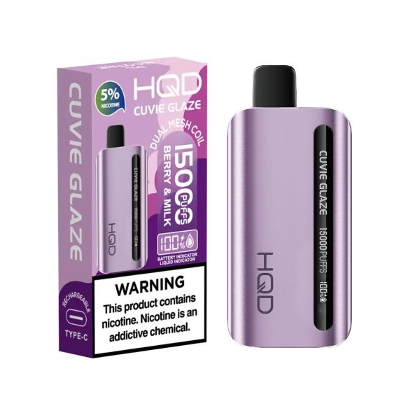 Best Deals - HQD Cuvie Glaze 15,000 Puffs Disposable - Berry & Milk