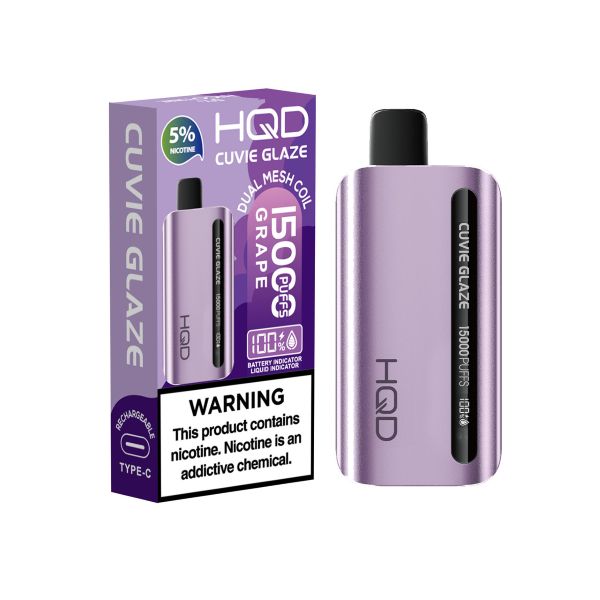 Best Deals - HQD Cuvie Glaze 15,000 Puffs Disposable - Grape