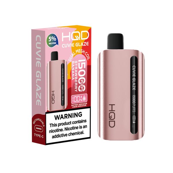 Best Deals - HQD Cuvie Glaze 15,000 Puffs Disposable - Strawberry Banana