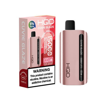 Best Deals - HQD Cuvie Glaze 15,000 Puffs Disposable - Strawberry Watermelon