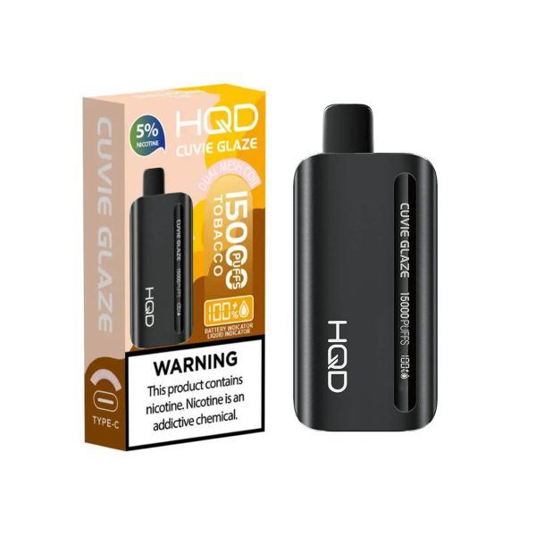Best Deals - HQD Cuvie Glaze 15,000 Puffs Disposable - Tobacco