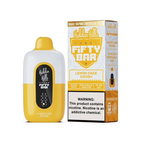  Best Deal Hidden Hills x Fifty Bar 20K Disposable Vape - Lemon Cake Dough