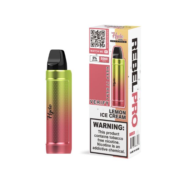 Hyde Rebel PRO 5000 Puffs Single Disposable Vape Best Flavor Lemon Ice Cream
