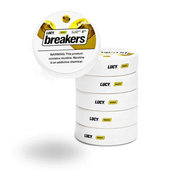 Best Deal Lucy Breakers Nicotine Capsule Pouches (15ct Can) (5 Can Pack) Mango 8mg