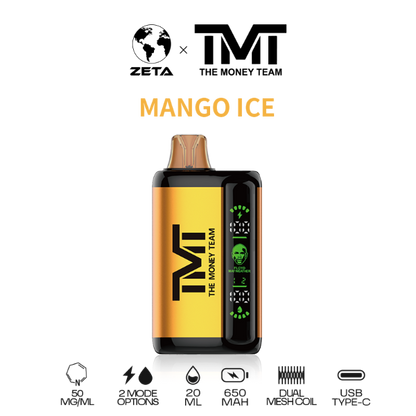   Best Deal TMT by Floyd Mayweather 15,000 Puffs Disposable Vape 20mL Mango Ice